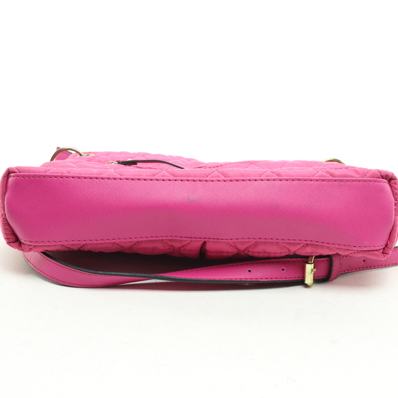 Nicole Miller Quilted Shoulder Purse Crossbody Bag Women 11x11x2 Pink/Gold - Picture 6 of 14